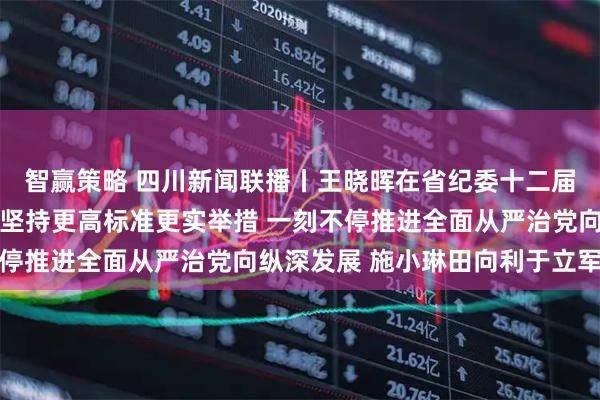 智赢策略 四川新闻联播丨王晓晖在省纪委十二届五次全会上强调 始终坚持更高标准更实举措 一刻不停推进全面从严治党向纵深发展 施小琳田向利于立军出席